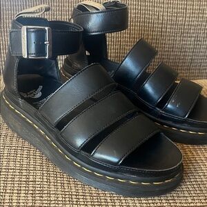Woman’s Black 9.5 Doc Marten Sandals with Buckle!!!